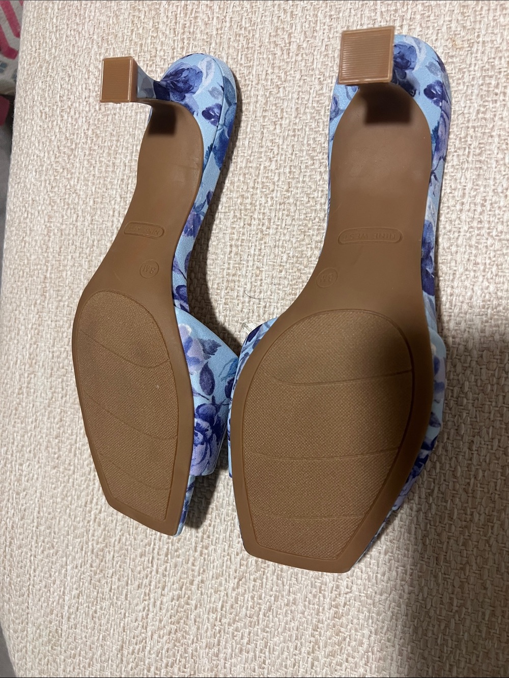 Nine West Blue Floral Slide Mules - Picture 2 of 2